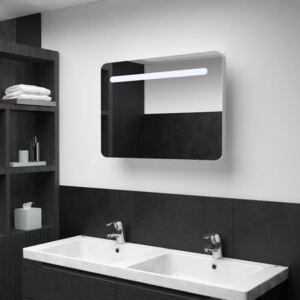 VidaXL Badrumsskåp med spegel LED 80x11x55 cm