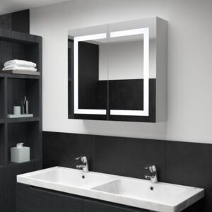 VidaXL Badrumsskåp med spegel LED 80x12,2x68 cm