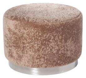 Furry 50 cm sittpuff i teddy - Beige / Krom - Soffbord i marmor, Marmorbord, Bord