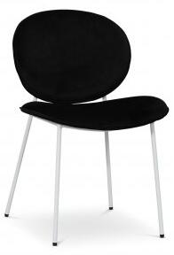 2 st Rondo stol i svart sammet med vita ben + Möbeltassar