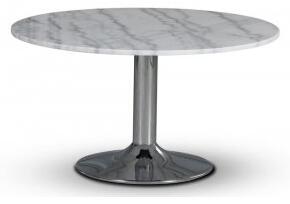 Empire matbord Ø105 cm - Ljus marmor / Kromad trumpetfot