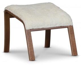 Lammet / Fushion fotpall i fårskinn scandinavian moonlight - Brunbetsad ek - Soffbord i marmor, Marmorbord, Bord