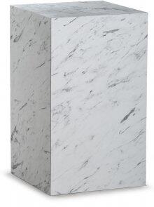Stone sidobord 30 x 30 cm - Vit marmor