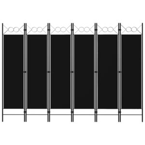 VidaXL Rumsavdelare 6 paneler svart 240x180 cm