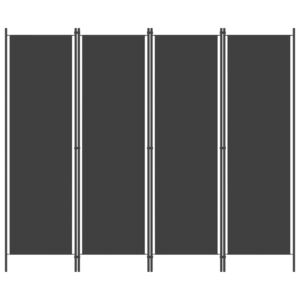 VidaXL Rumsavdelare 4 paneler svart 200x180 cm
