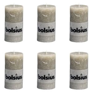 Bolsius Blockljus 130x68 mm skiffergrå 6-pack