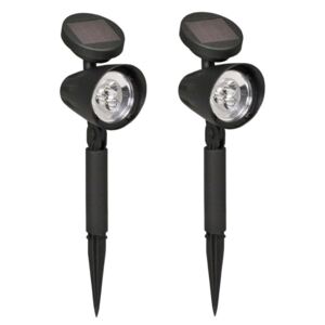 Luxform Spotlights solcell LED Lazise 2 st svart 44239