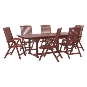 Beliani Trädgårdsmöbelset av bord och 6 stolar akaciaträ TOSCANA