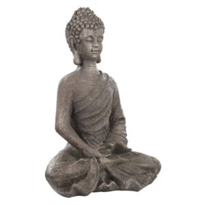 Beliani Trädgårdsfigur buddha grå KATORI