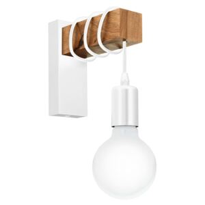 EGLO Vägglampa LED Townshend 1 lampa trä vit och beige
