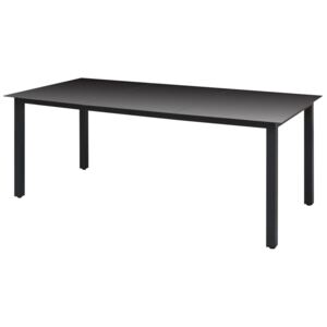 VidaXL Trädgårdsbord svart 190x90x74 cm aluminium och glas