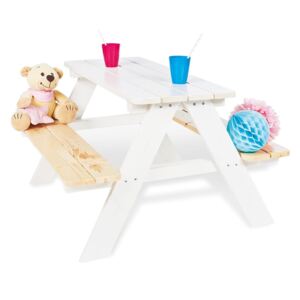 Pinolino Bänkbord för barn Nicki für 4 trä vit