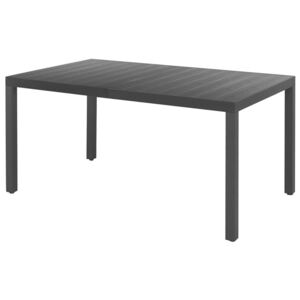 VidaXL Trädgårdsbord svart 150x90x74 cm aluminium och WPC