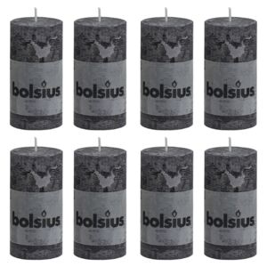 Bolsius Rustika blockljus 8 st 100x50 mm antracit