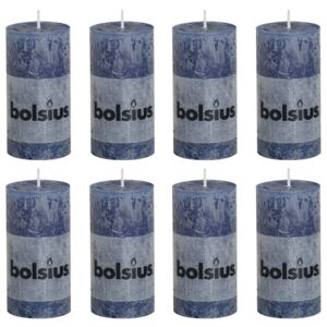 Bolsius Rustika blockljus 8 st 100x50 mm mörkblå
