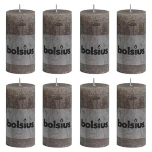 Bolsius Rustika blockljus 8 st 100x50 mm taupe