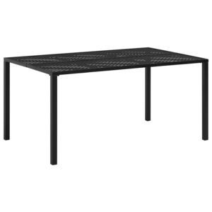 VidaXL Trädgårdsbord svart 150x90x72 cm stål