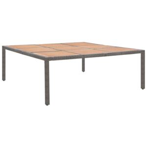 VidaXL Trädgårdsbord grå 200x200x74 cm konstrotting och akaciaträ