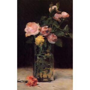 Steve Art Gallery Roses in a Glas Vase,Edouard Manet,60x40cm