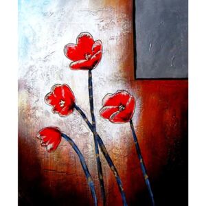 Steve Art Gallery Blommor oljemålning på duk, 50x60 cm