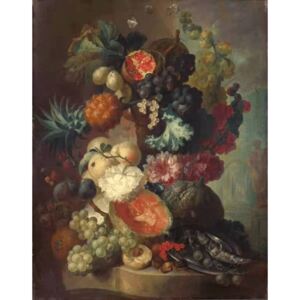 Steve Art Gallery Fruit,Flwers and a Fish,Jan van Os,50x40cm