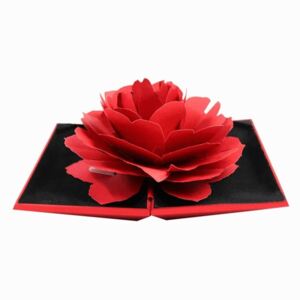 EStore Ringask med 3D Ros i papper - Röd