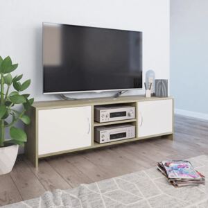 VidaXL TV-bänk vit och sonoma ek 120x30x37,5 cm spånskiva