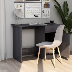 VidaXL Skrivbord grå högglans 100x50x76 cm spånskiva