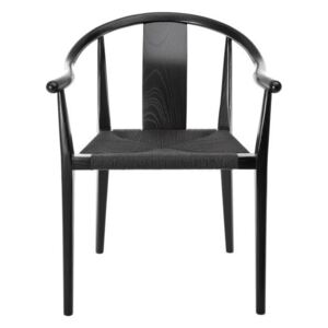SHANGHAI Dining Chair - Paper Cord - Frame: Black / Seat: Papercord, Black