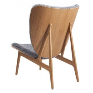 ELEPHANT Lounge Chair - Sheepskin: Frame-Natural Fabric-Sheepskin-Graphite