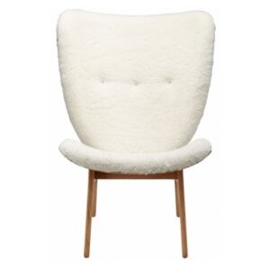 ELEPHANT Lounge Chair - Sheepskin: Frame-Natural Fabric-Sheepskin-Off White