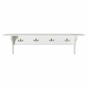 SEASIDE Shelf With Hooks - White 20x90cm