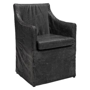 AVIGNON Dining chair - Black Leather