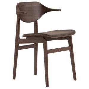 BUFFALO Dining Chair - Dark Stained/Leather: Vintage Leather Dark Brown 21001