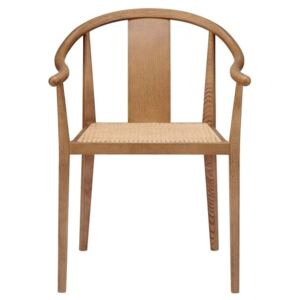 SHANGHAI Dining Chair - French Rattan - Frame: Smoked / Seat: Rattan, Natural