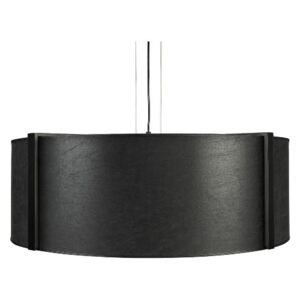 CALGARY Ceiling Lamp - Black Leather Ø82cm