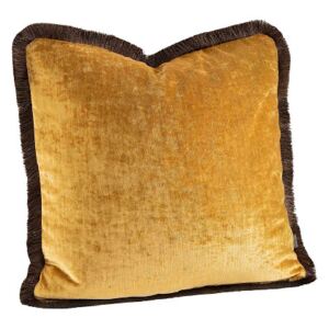 GARDA VELVET Cushioncover with fringe - Cognac 50x50cm