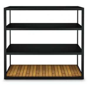 OPEN Kitchen Sideboard 100cm - Antracit /Teak Bottom