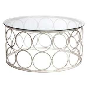IRON Round Table Glass Top - Silver Ø95cm