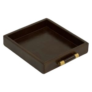 LUCA Leather Tray, Small- Brun