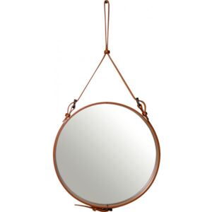 ADNET Wall Mirror - Ø58cm Tan Leather
