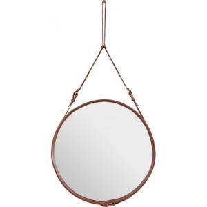 ADNET Wall Mirror - Ø70cm Tan Leather