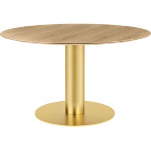 GUBI 2.0 Dining Table - Round Ø130cm Brass/Oak