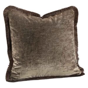 GARDA VELVET Cushioncover with fringe - Taupe 50x50cm