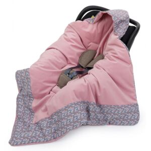 Vadderad Babywrap Puder pink / Filt med huva till babyskydd