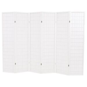VidaXL Rumsavdelare med 6 paneler japansk stil 240x170 cm vit