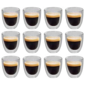 VidaXL Espressoglas dubbelväggiga 12 st 80 ml