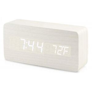 INF Digital LED väckarklocka - ljusgrå/vit