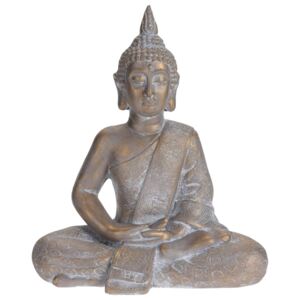 ProGarden Sittande Buddha 41 x 23,5 x 49 cm grå/guld