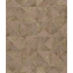 Topchic Tapet Graphic Shapes Facet brun metallic